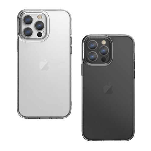 Husa de protectie pentru iPhone 14 Pro Max, cu suport metalic pentru camera, Bracket Series, Flippy, Protectie Antisoc, PC mat, silicon moale pe margini, Transparent - vivimall.ro