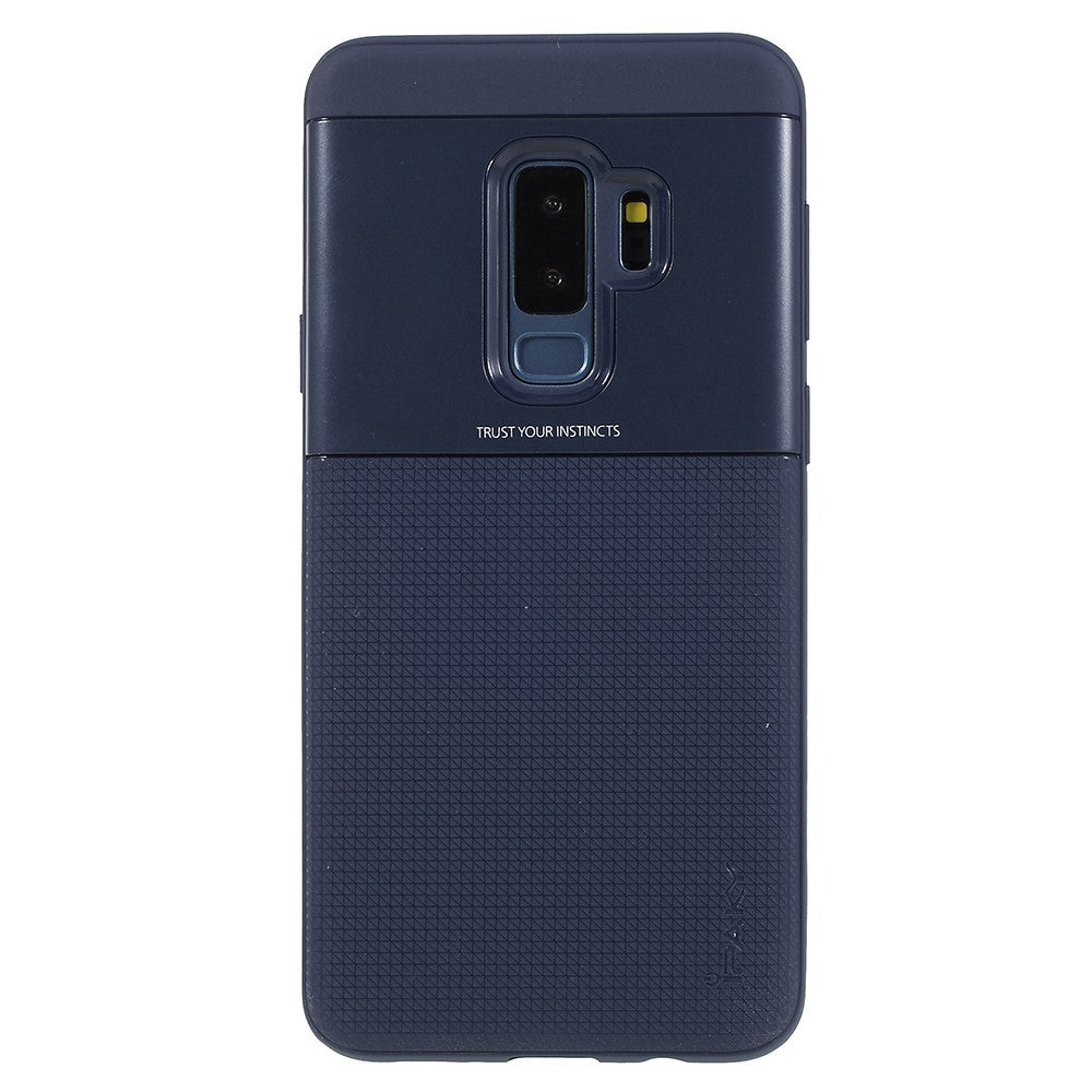 Husa de protectie pentru Samsung Galaxy S9 Plus Ipaky Elegant Grid Design TPU Hybrid Albastru - vivimall.ro