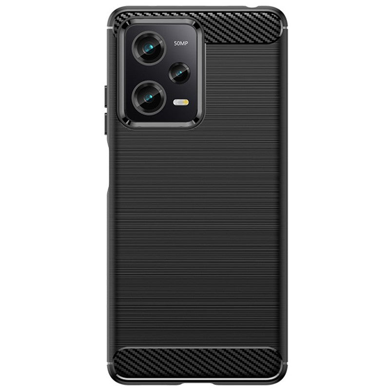 Husa de Protectie pentru Xiaomi Redmi 12 Pro, Flippy, Protectie 360, din TPU cu element de Carbon, Anti Alunecare, 1.8 mm, Negru - vivimall.ro