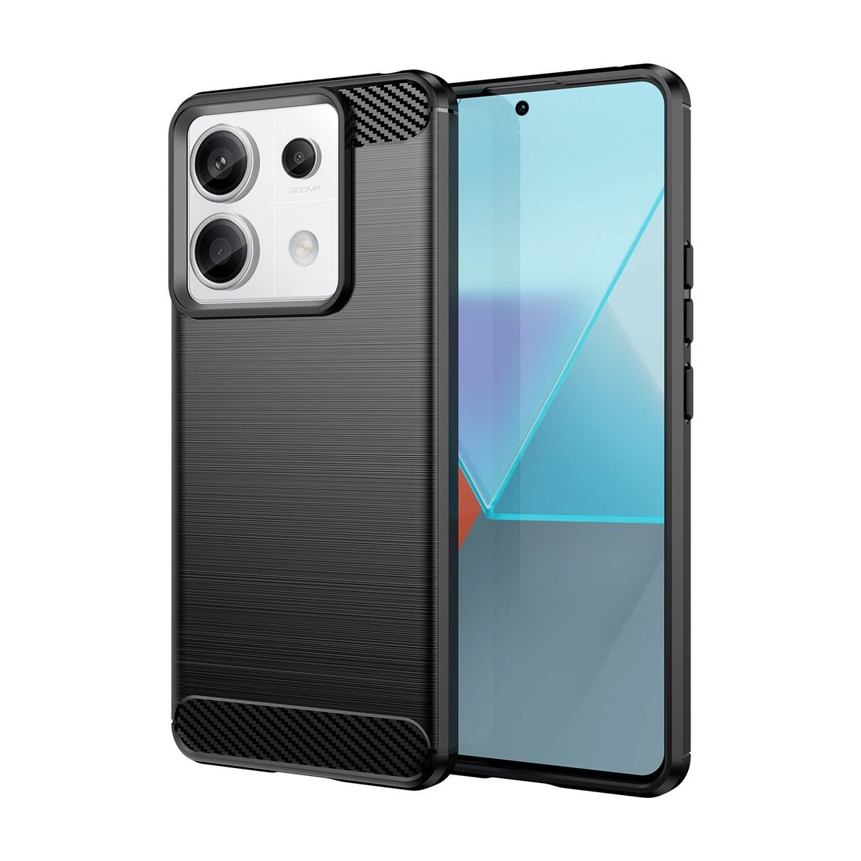 Husa de Protectie pentru Xiaomi Redmi Note 13 Pro Plus, Vivimall, Protectie 360, din TPU cu element de Carbon, Anti Alunecare, 1.8 mm, Negru - vivimall.ro