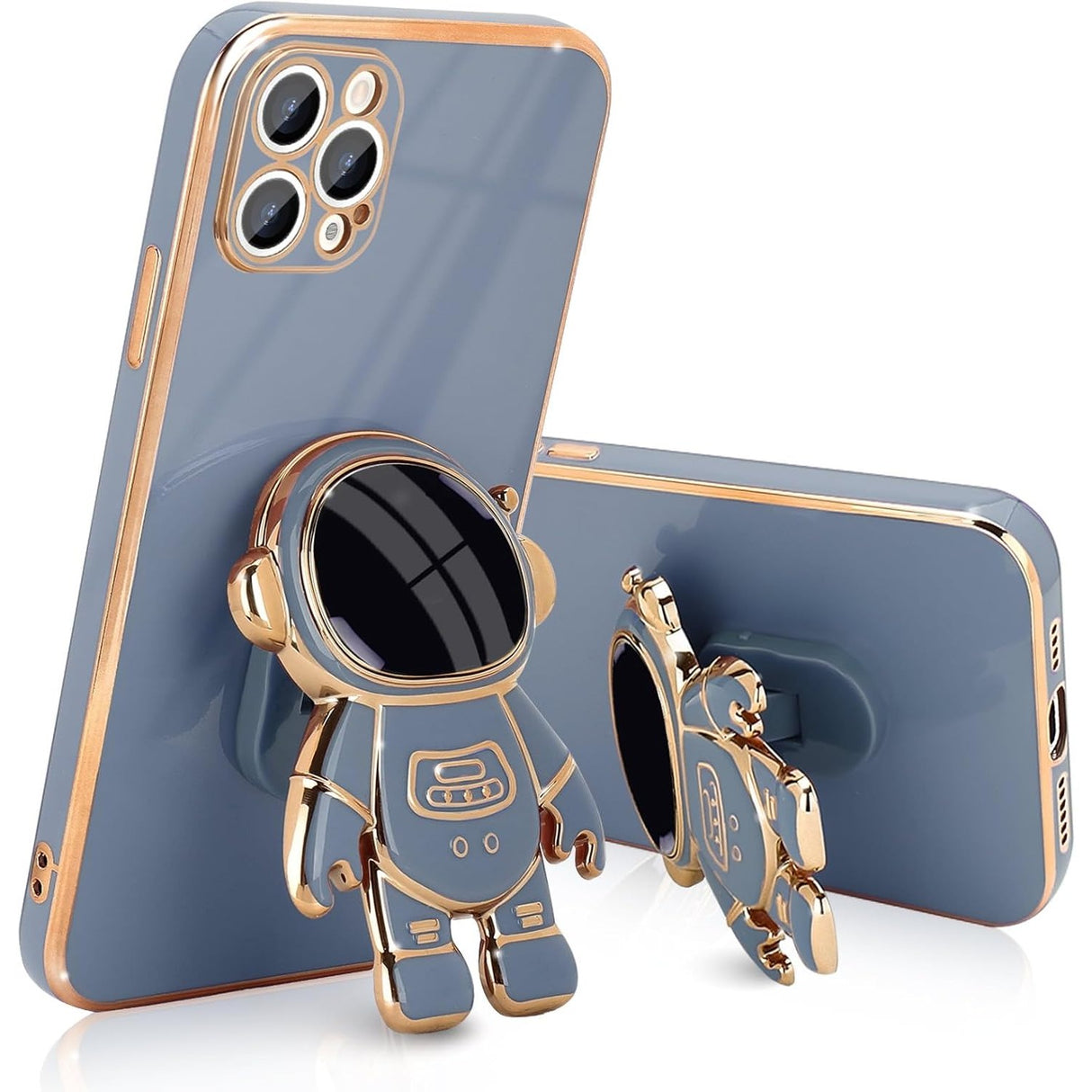 Husă TPU 2in1 albastră pentru Apple iPhone 14 Pro cu design astronaut, vedere frontală