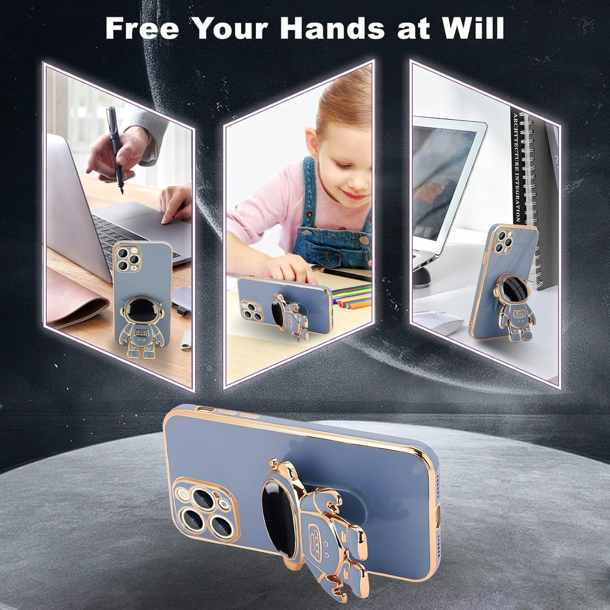 Husă TPU 2in1 iPhone 15 Pro Max cu suport integrat deschis pentru vizionare video, unghi lateral