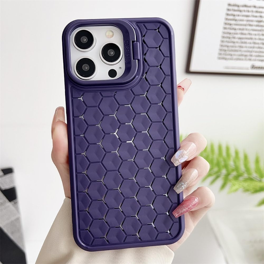 Husa de Protectie TPU, Vivimall, pentru Apple iPhone 15 Plus, 3D Cube, cu Inel, Protectie Camera, Antisoc, Antizgariere, Antialunecare, Acoperire Completa, Mov - vivimall.ro