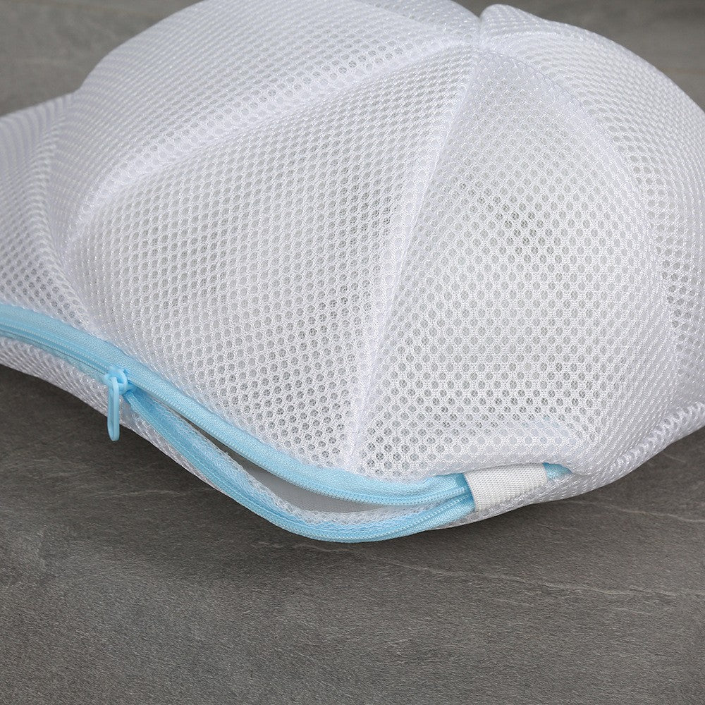 Husa de Spalare Sapca, Vivimall, pentru Masina de Spalat, din Poliester, Circumferinta 53 cm, cu Fermoar, Alb/Albastru - vivimall.ro