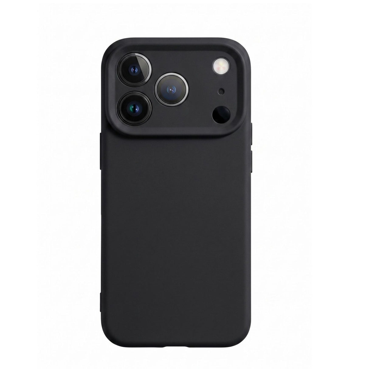 Husă Flippy iPhone 17 Pro Max silicon lichid negru cu suport MagSafe, vedere frontală