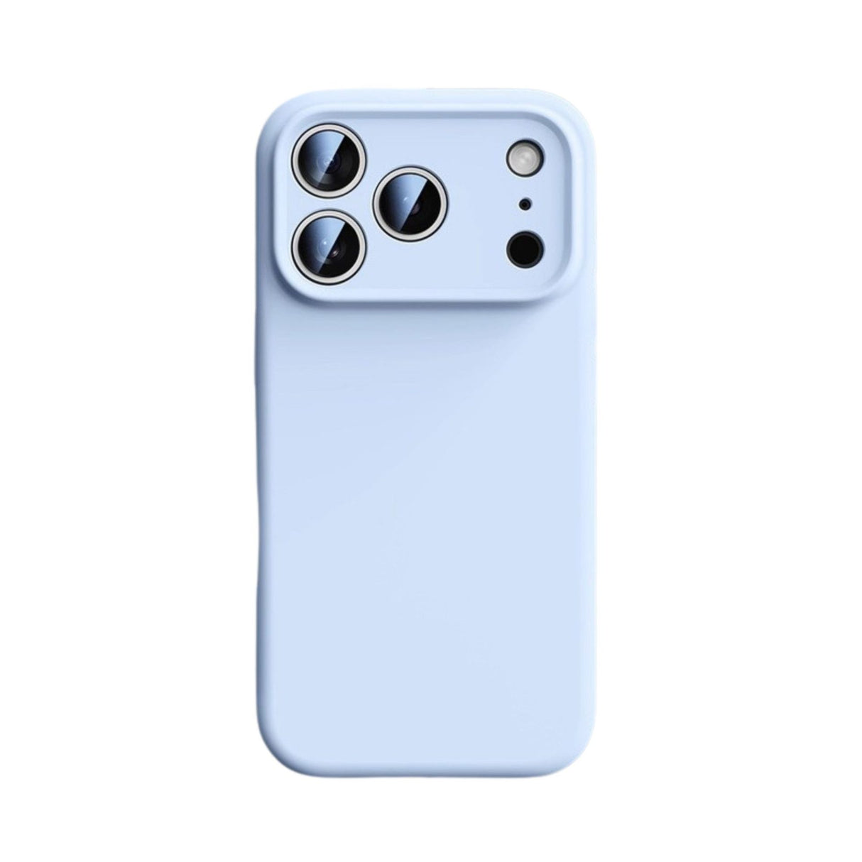 Husă Flippy iPhone 17 Pro din silicon lichid albastru, vedere frontală, compatibilă MagSafe