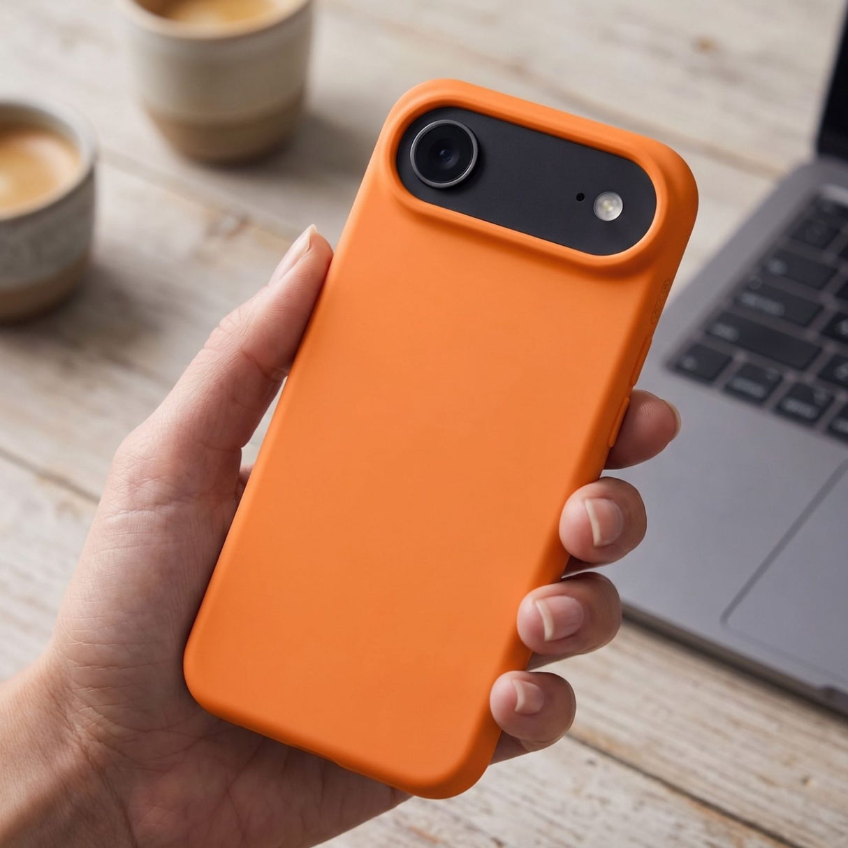Husa de Protectie Telefon, Flippy, Compatibila cu iPhone 17 Air, Silicon Premium Antisoc, Protectie Completa 360, Design Modern, Anti-Zgirieturi, Interior Microfibra, Portocaliu - vivimall.ro