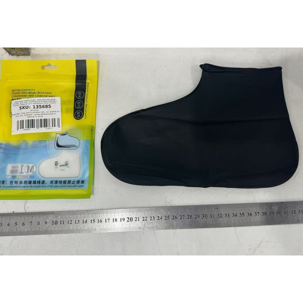 Husa Incaltaminte, Vivimall, Impermeabila, Antiderapanta, din Latex, 13 x 13 x 2 cm, Marime M 34-40 cm, Negru - vivimall.ro