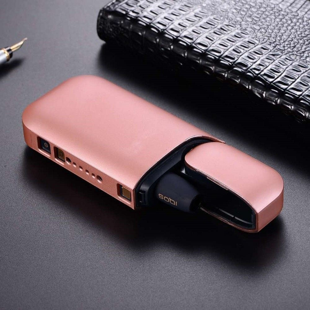 Husă Full Body pentru IQOS 2.4 Plus roz auriu, vedere laterală, dimensiuni 11,5 x 5 x 2,3 cm