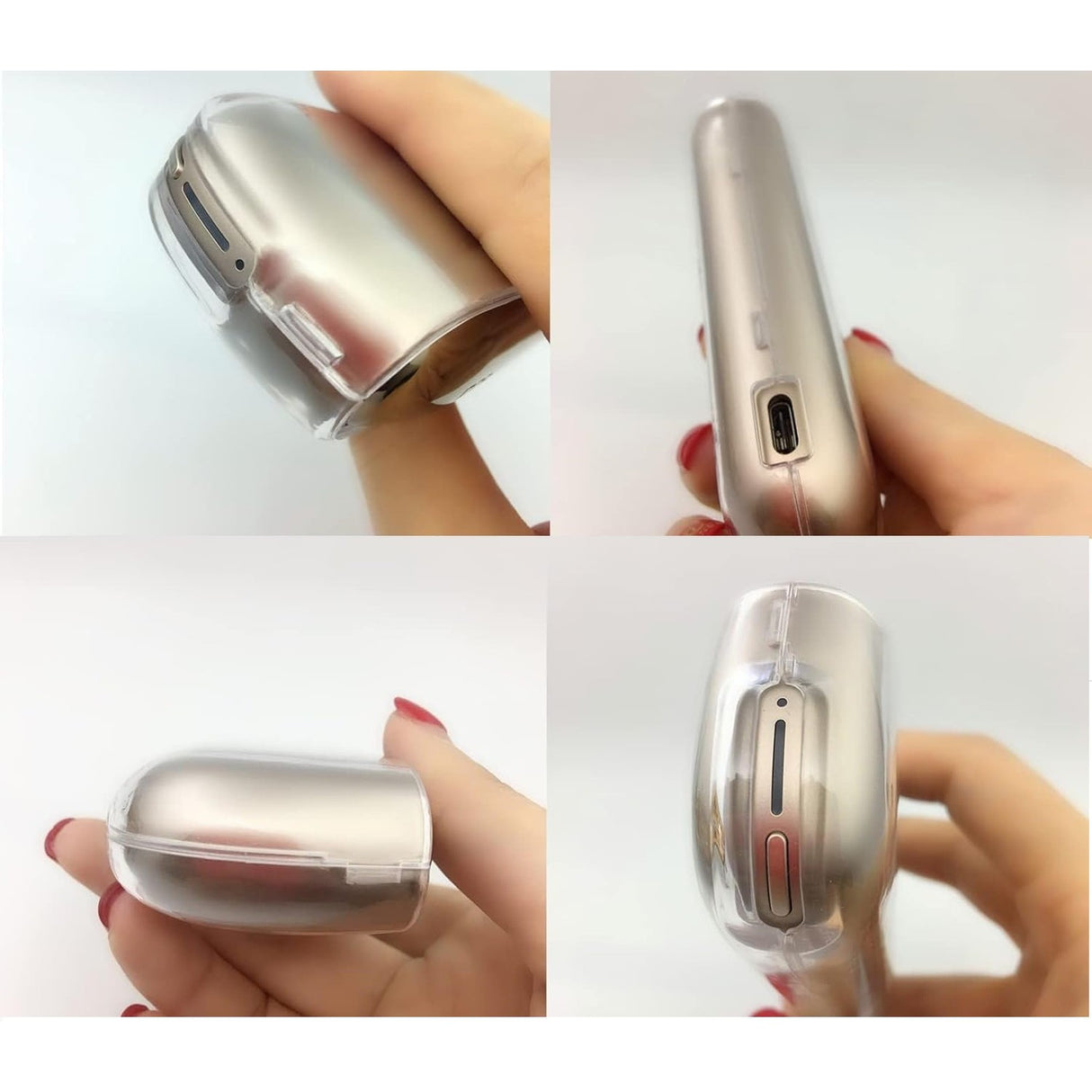 Husă protecție IQOS Iluma din plastic transparent, unghi lateral, material TPU flexibil