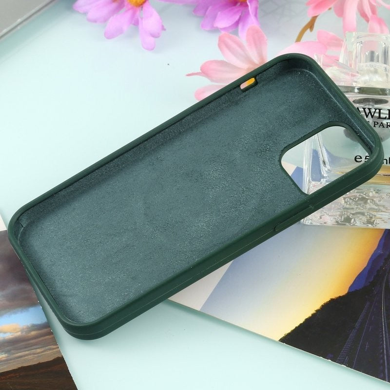 Husa MagSafe liquid large hole magnetic shell pentru Apple iPhone 13 Pro, Full Cover, Liquid Silicone, Magnetica, Incarcare Wireless, Flippy, Verde - vivimall.ro