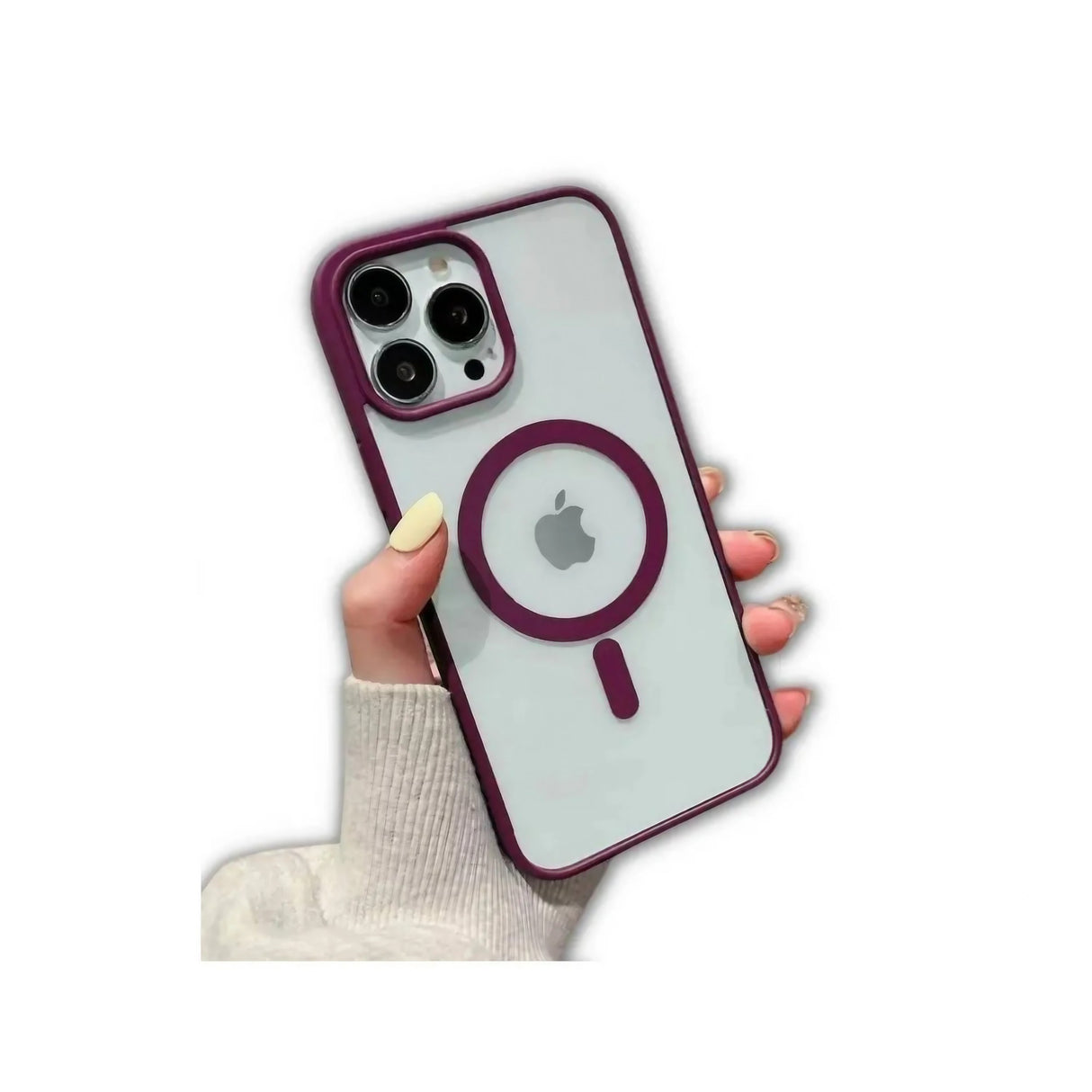 Husa MagSafe pentru Apple iPhone 11, Full Cover, Frosted Acrylic Color Big Hole, Magnetica, Incarcare Wireless, Flippy, Mov - vivimall.ro