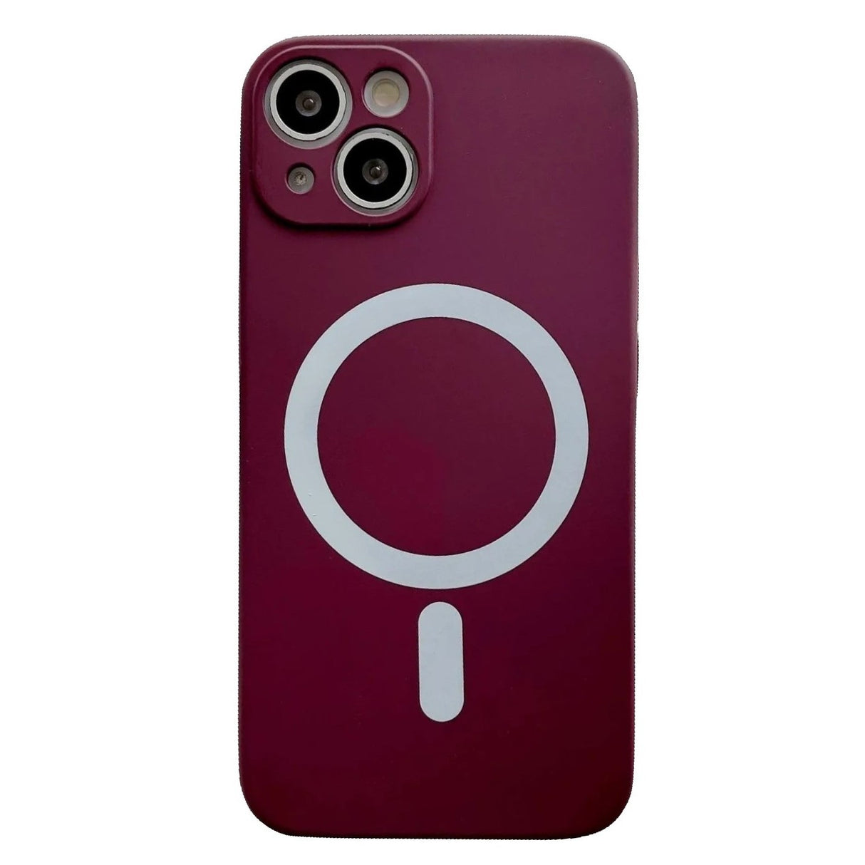 Husa MagSafe pentru Apple iPhone 14, Silicon, Protectie pentru camera, Magnetica, Incarcare Wireless, Flippy, Visiniu - vivimall.ro