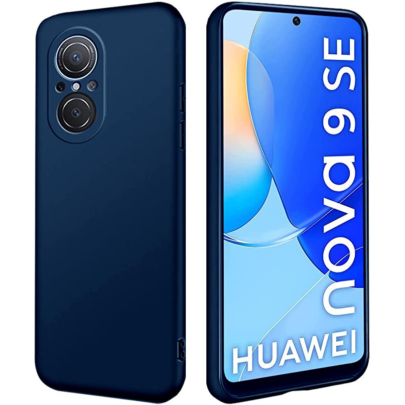 Husa Matte TPU pentru Huawei NOVA 9 SE, Flippy, Silicon Slim, Protectie Antisoc, Navy Blue - vivimall.ro