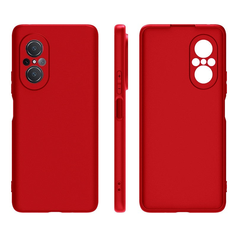 Husa Matte TPU pentru Huawei NOVA 9 SE, Flippy, Silicon Slim, Protectie Antisoc, Rosu - vivimall.ro