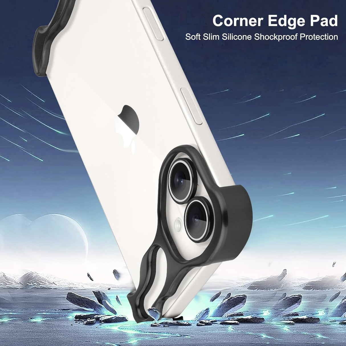 Husa Metalica Compatibila cu iPhone 16, Flippy, Protectie pentru Colturile Telefonului si Camera, Aliaj, Antisoc, Antizgariere, Negru - vivimall.ro