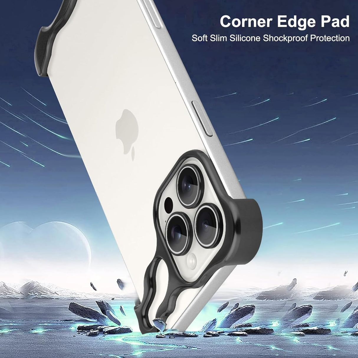 Husa Metalica Compatibila cu iPhone 16 Pro, Flippy, Protectie pentru Colturile Telefonului si Camera, Aliaj, Antisoc, Antizgariere, Negru - vivimall.ro