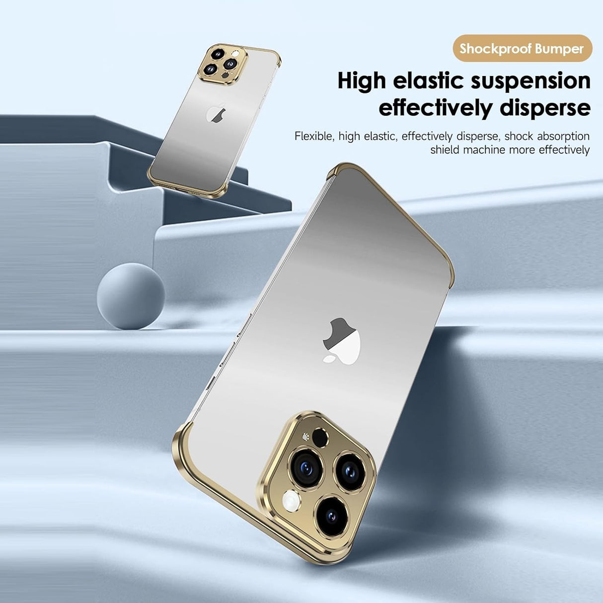 Husa Metalica Edgeless Compatibila cu iPhone 16 Pro, Flippy, Protectie pentru Colturi si Camera, Aliaj Aluminiu, Antisoc, Antizgariere, Auriu - vivimall.ro