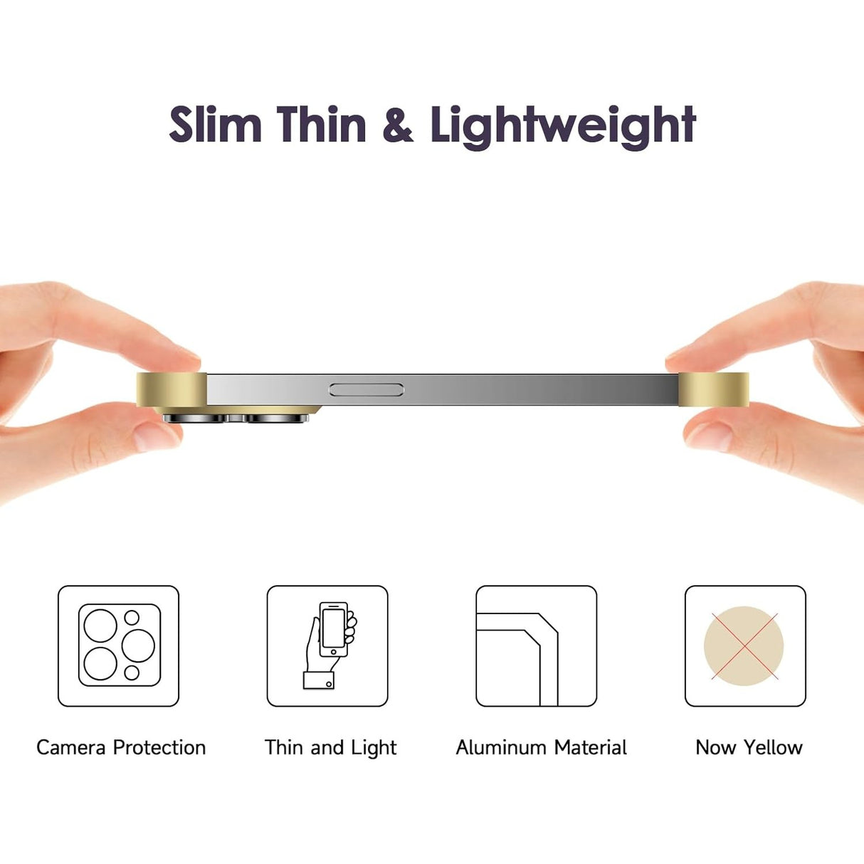 Husa Metalica Edgeless Compatibila cu iPhone 16 Pro, Flippy, Protectie pentru Colturi si Camera, Aliaj Aluminiu, Antisoc, Antizgariere, Auriu - vivimall.ro