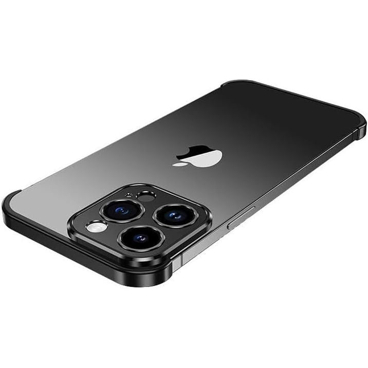 Capac metalic colț superior iPhone 16 Pro Max, aliaj aluminiu negru, detaliu montaj