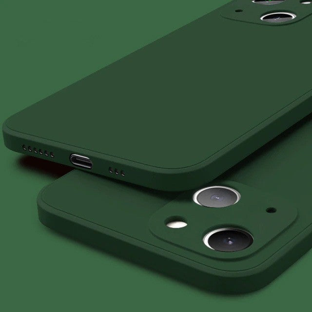 Husa pentru Apple iPhone 14 Flippy, Liquid Silicone, cu Microfibra pe interior, Protectie Antisoc, Dark Green, Verde inchis - vivimall.ro