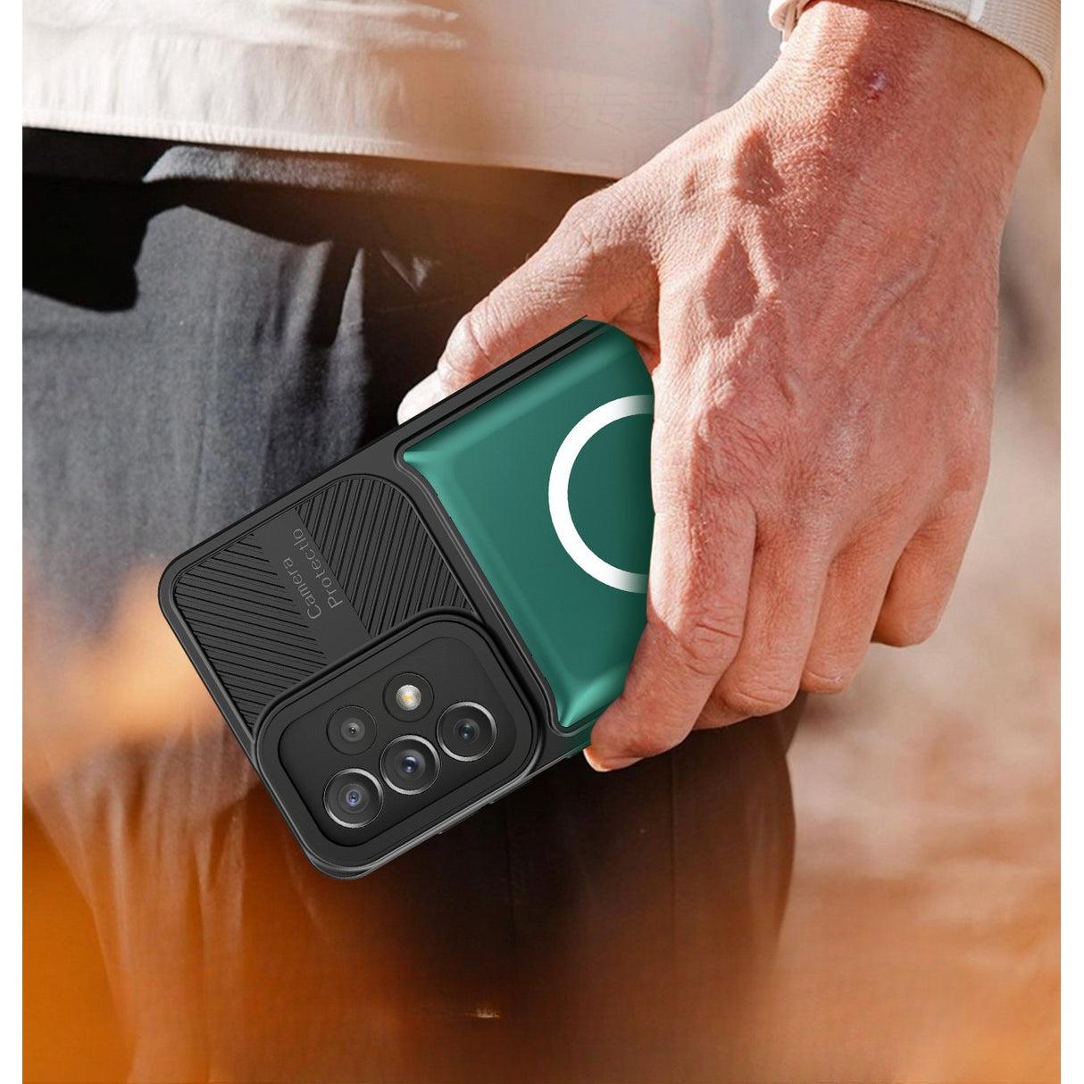 Husa pentru Apple iPhone 14 MagSafe, Urban Armor, Flippy, Verde inchis, suport magnetic - vivimall.ro