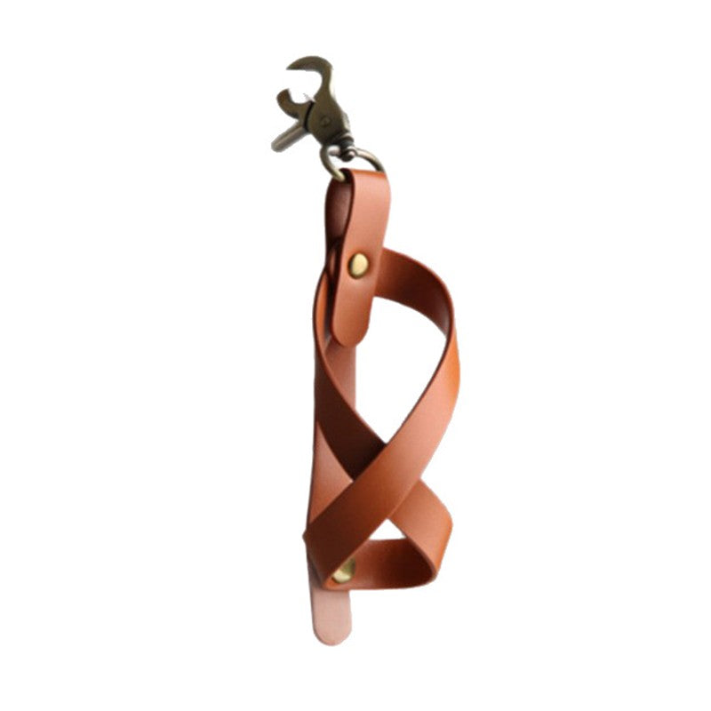 Husa pentru Kendama, Vivimall, Husa de Depozitare pentru Kendama, din Piele Ecologica, Catarama cu Agatare pentru Transportare, Model Breloc 8, 12 x 6 cm, Maro deschis - vivimall.ro