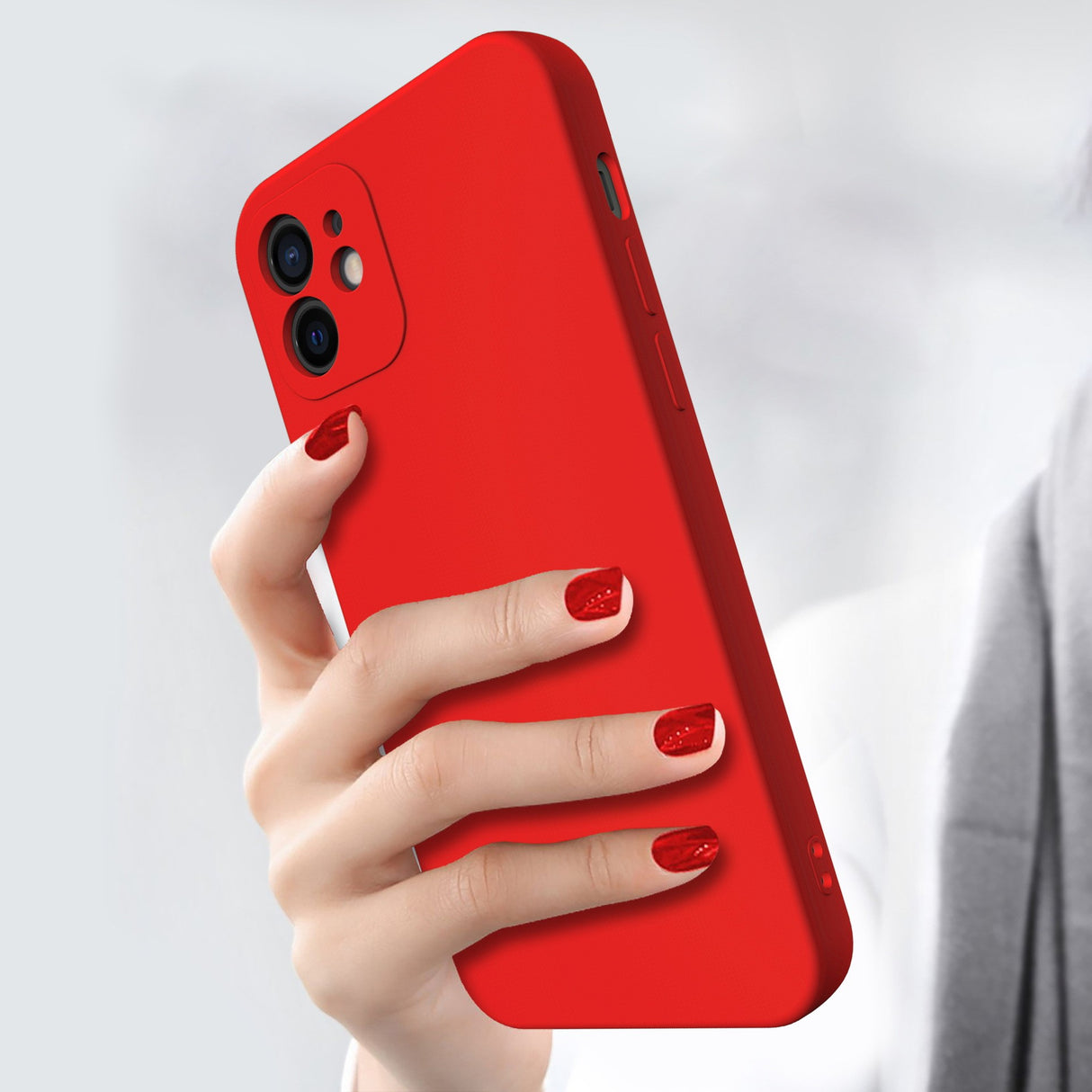 Husa pentru Samsung Galaxy A13 5G, Flippy, Liquid Silicone, cu Microfibra pe interior, Protectie Antisoc, Rosu - vivimall.ro