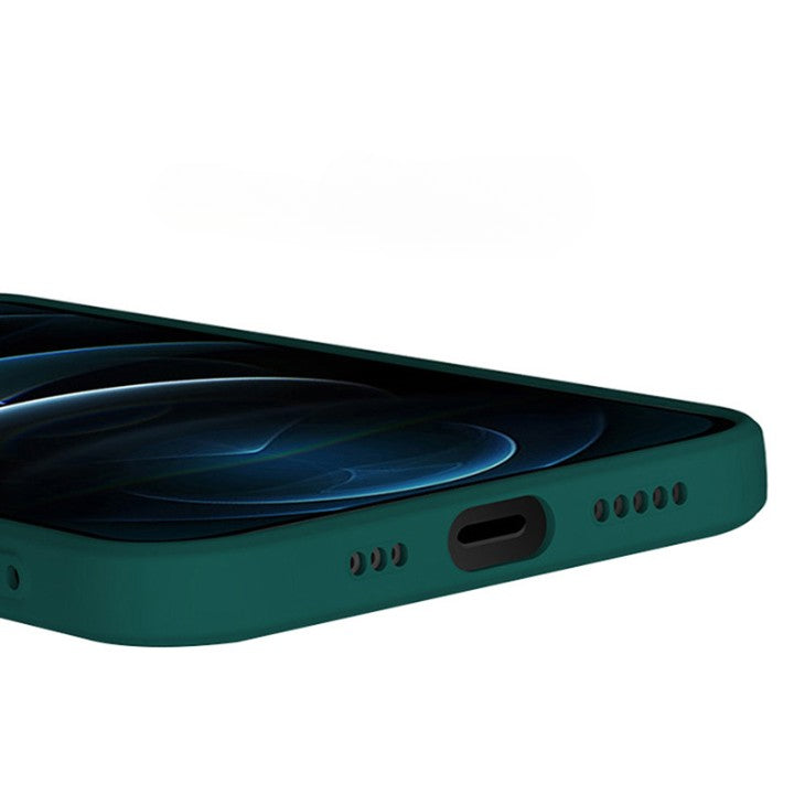 Husa pentru Samsung Galaxy S22 Ultra, Flippy, Liquid Silicone, cu Microfibra pe interior, Protectie Antisoc, Verde inchis - vivimall.ro