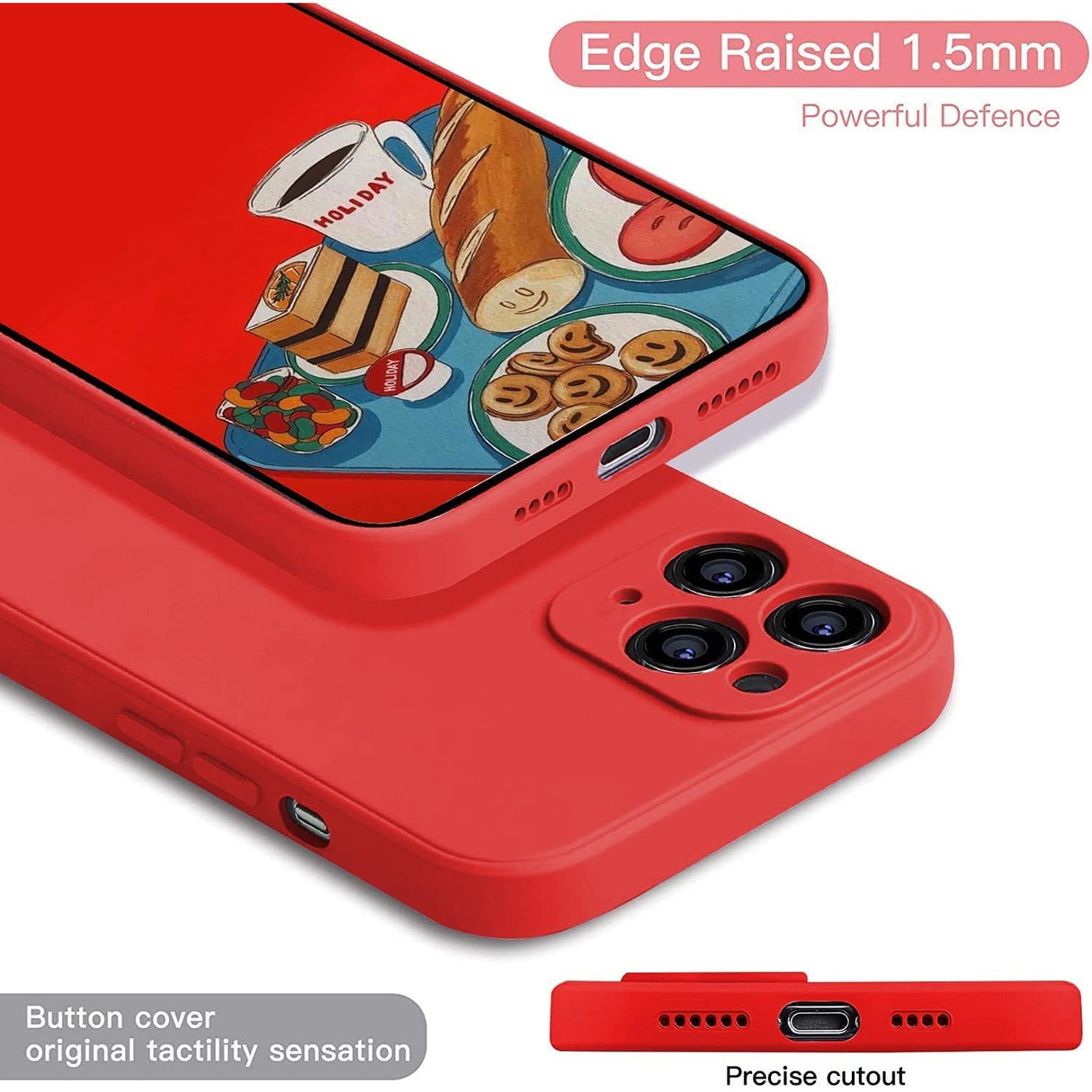 Husa protectie compatibila cu Apple iPhone 11 Pro Liquid Silicone Case Rosu - vivimall.ro