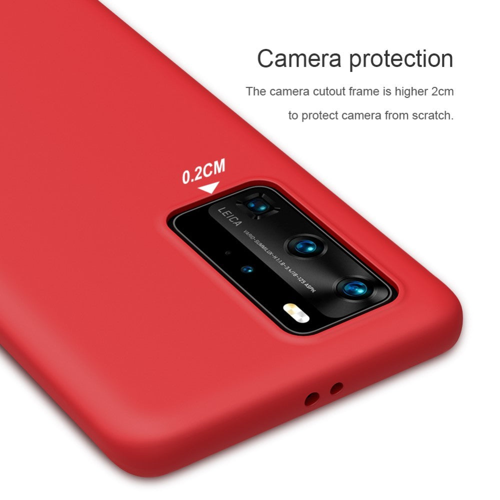 Husa protectie compatibila cu Huawei P40 Pro Liquid Silicone Case Rosu - vivimall.ro