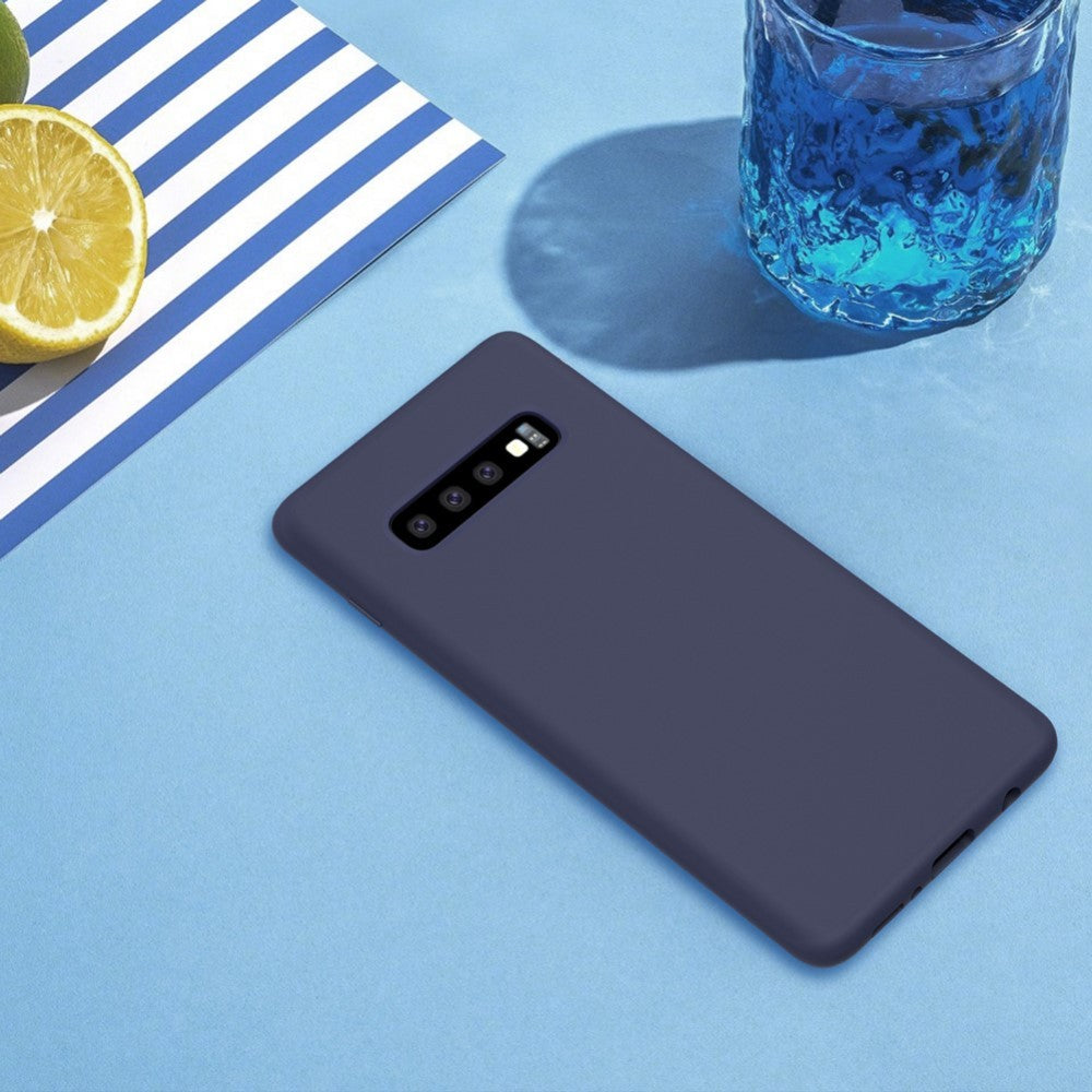 Husa protectie compatibila cu Samsung S10 Plus Liquid Silicone Case Negru - vivimall.ro
