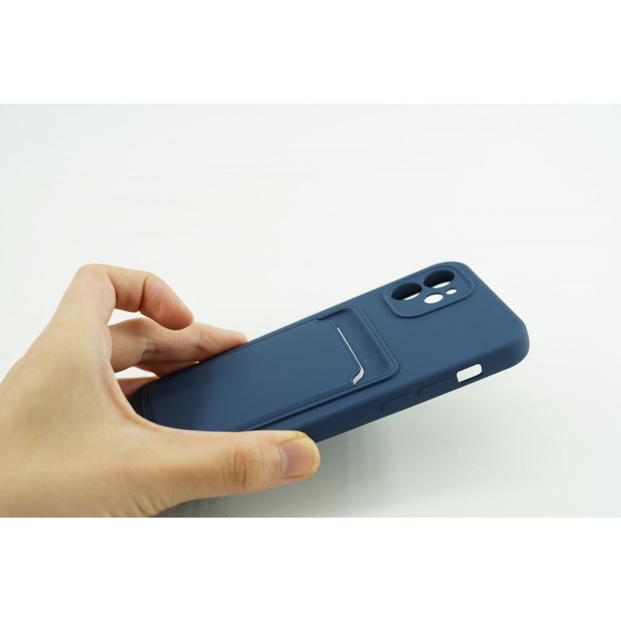 Husa protectie cu suport card compatibila cu Samsung A12 Albastru inchis - vivimall.ro