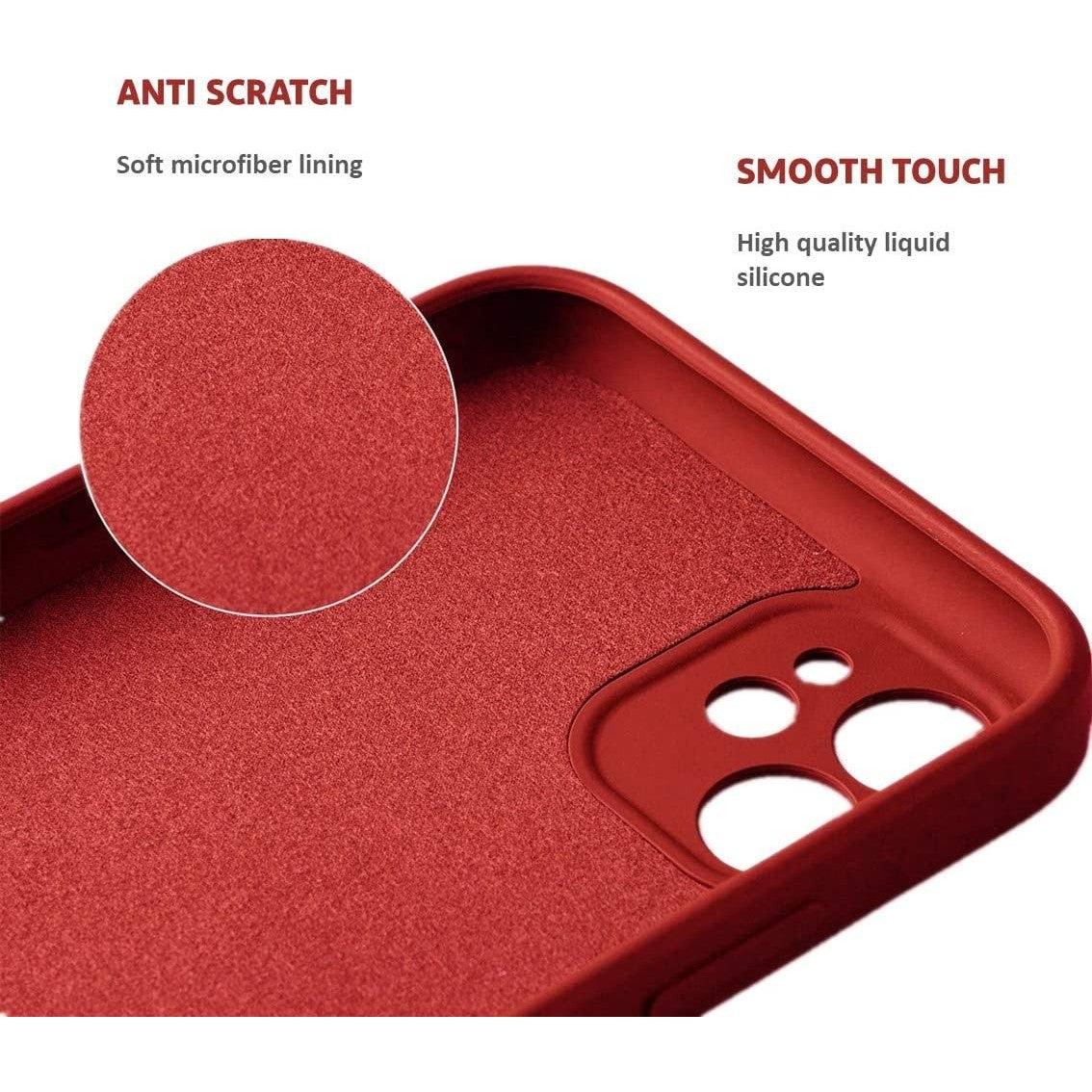 Husa protectie Flippy compatibila cu Apple iPhone 12 Liquid Silicone Ring cu suport rotativ Rosu - vivimall.ro