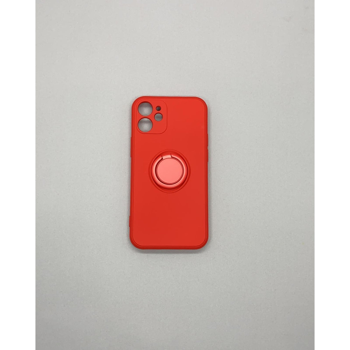 Husa protectie Flippy compatibila cu Apple iPhone 12 Liquid Silicone Ring cu suport rotativ Rosu - vivimall.ro