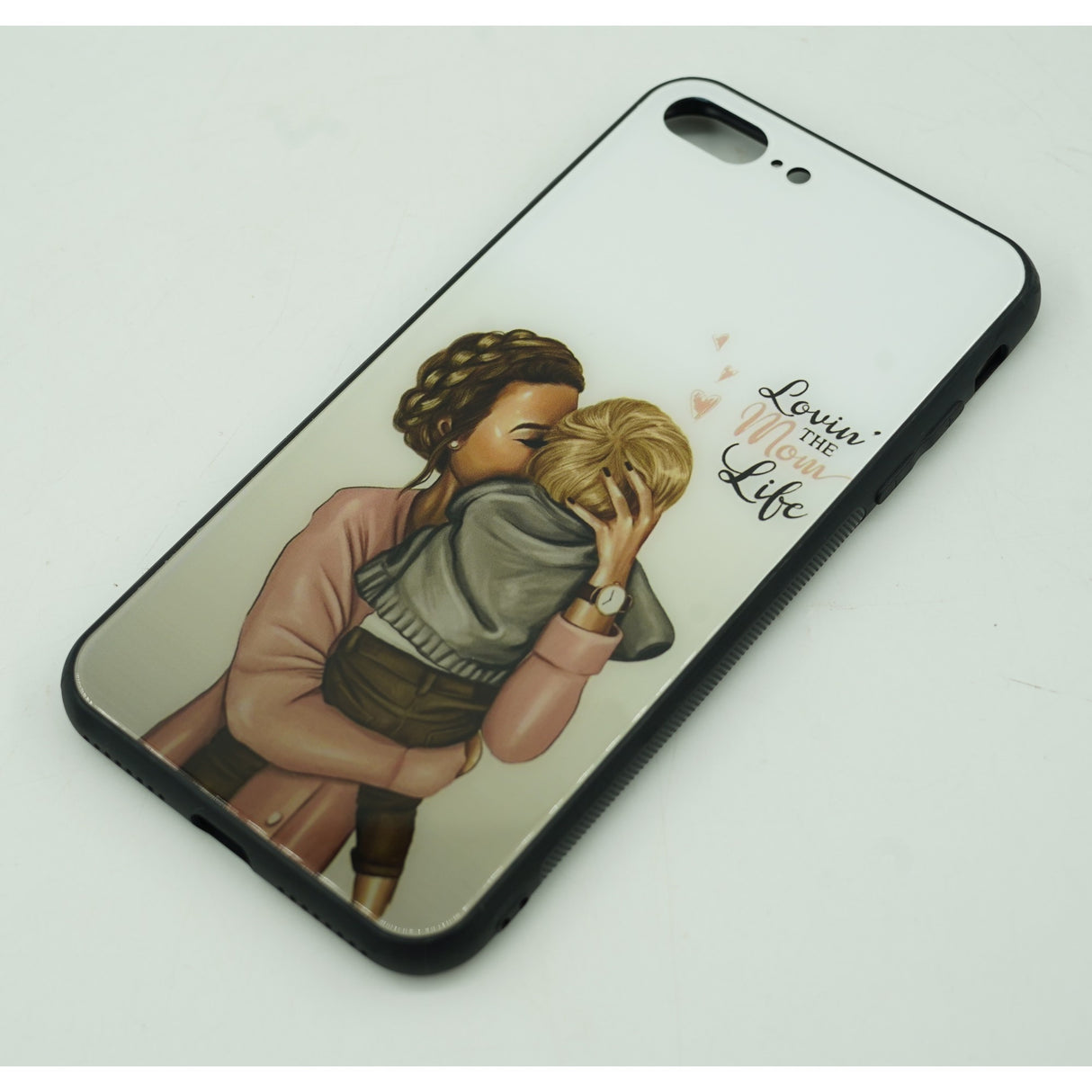 Husa protectie, Flippy, compatibila cu Apple iPhone 12 Mini Glass print Lovin the Mom Multicolor - vivimall.ro