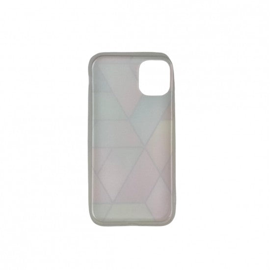 Husa protectie Vivimall compatibila cu Apple iPhone 12 Mini Soft IMD TPU Marble Geometric Roz - vivimall.ro