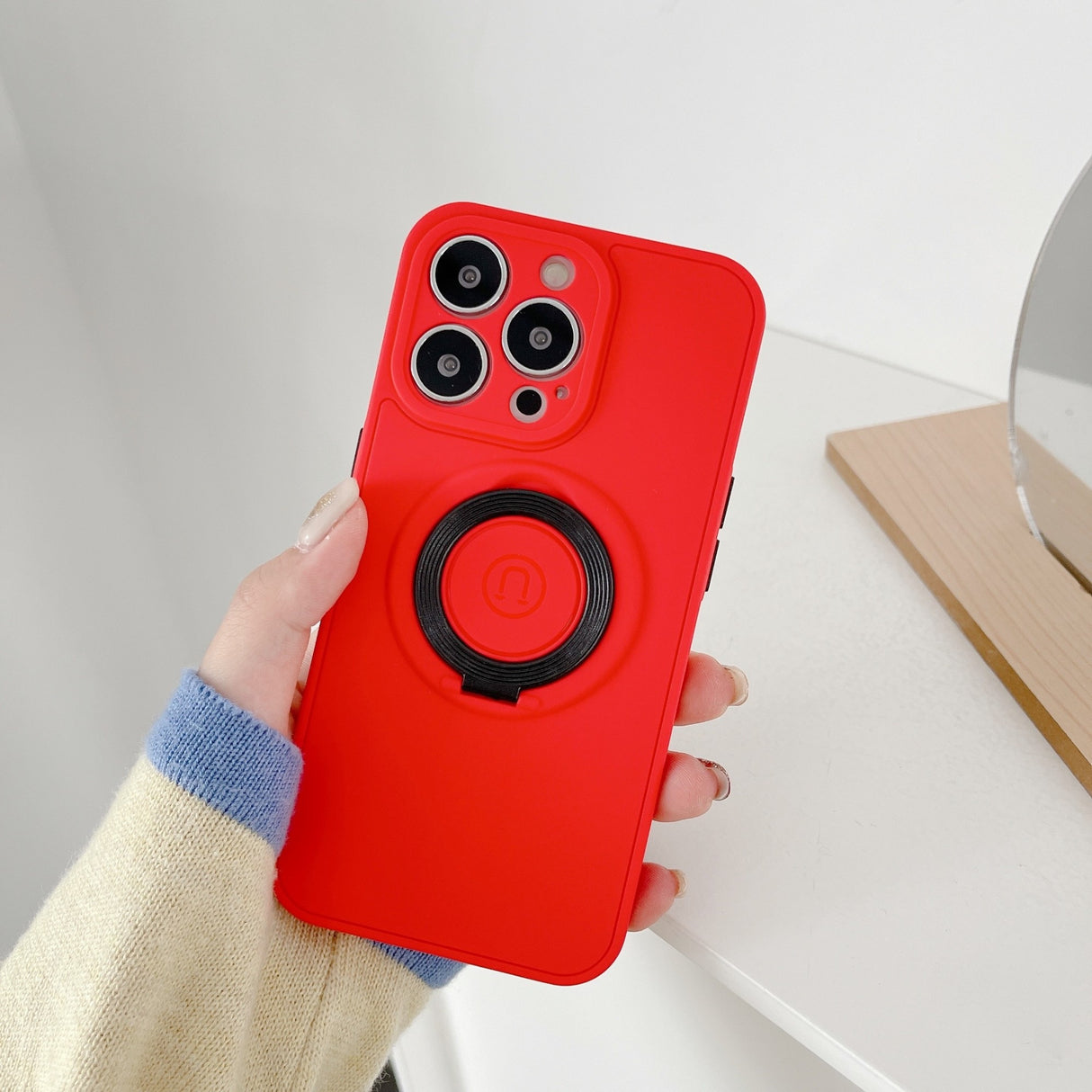 Husa protectie Flippy compatibila cu Apple iPhone 13 Mini Mag Safe Silicone Rosu - vivimall.ro