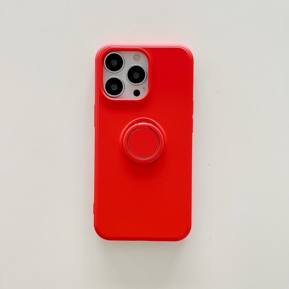 Husa protectie Flippy compatibila cu Huawei P40 Lite Liquid Silicone Ring cu suport rotativ Rosu - vivimall.ro