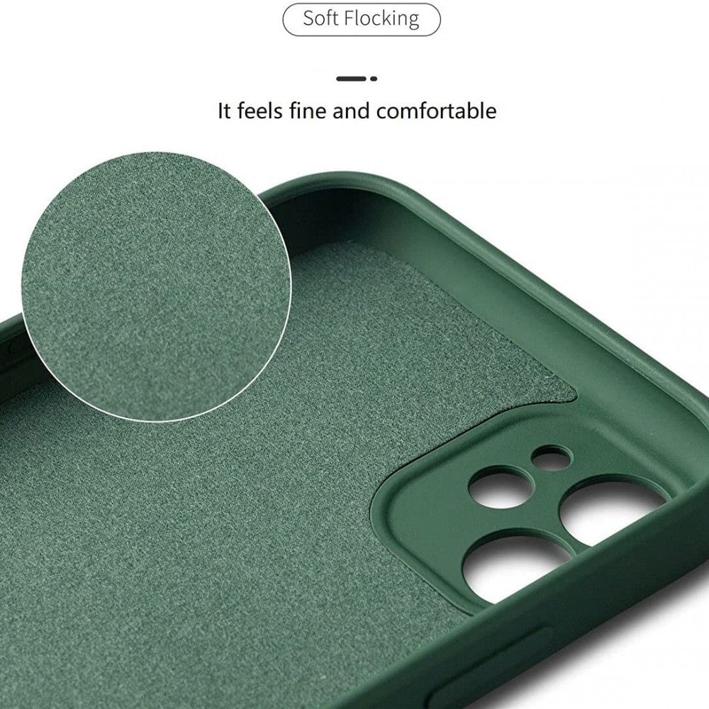 Husa protectie Flippy compatibila cu Huawei P40 Lite Liquid Silicone Ring cu suport rotativ Verde - vivimall.ro