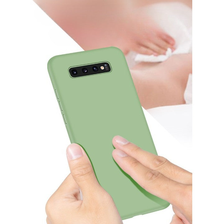 Husa protectie Flippy compatibila cu Samsung Galaxy S10 E Liquid Silicone Case Verde inchis - vivimall.ro