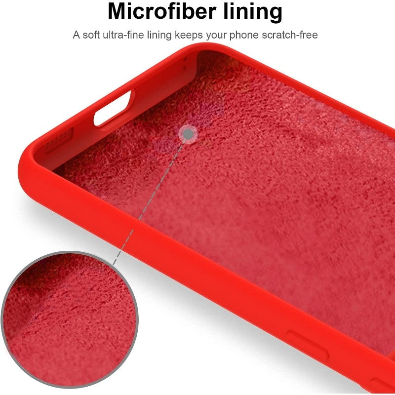 Husa protectie Flippy compatibila cu Samsung S21 5G Liquid Silicone Case Rosu - vivimall.ro