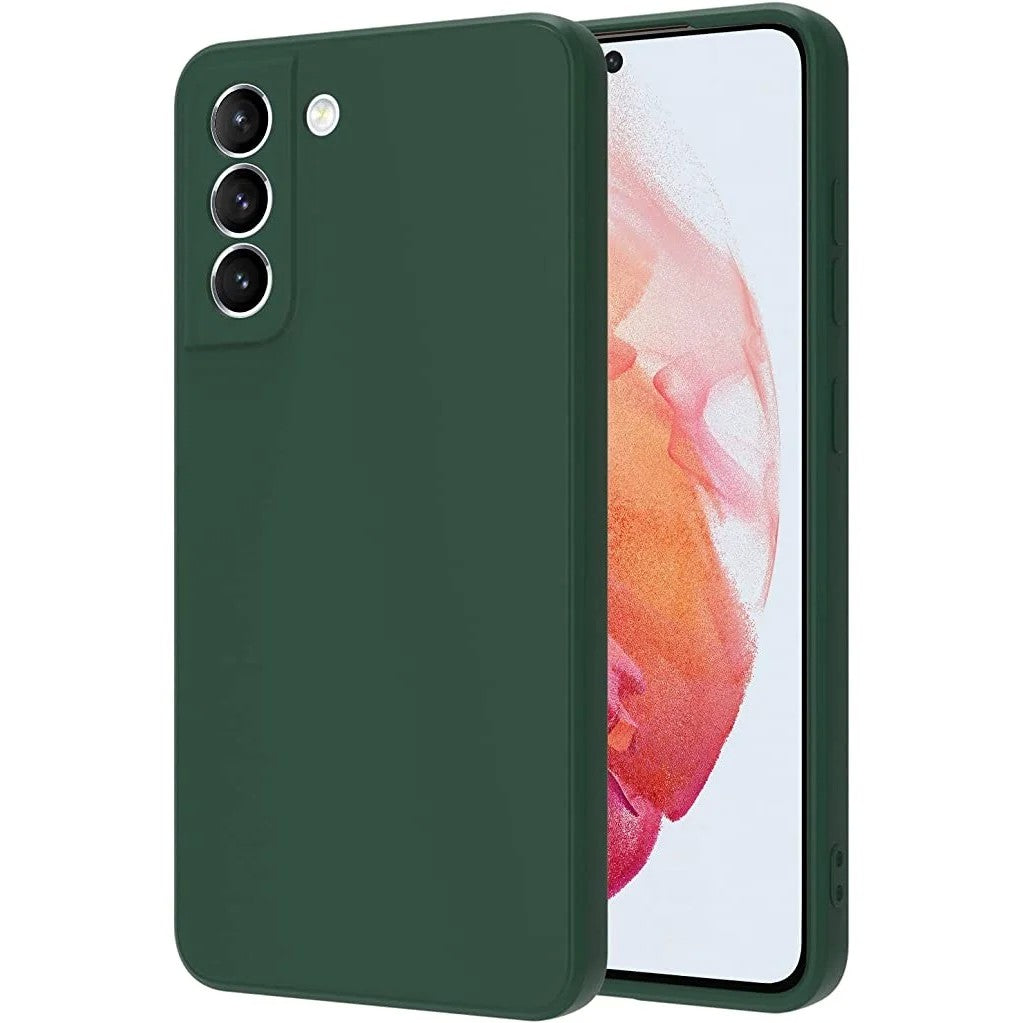 Husa Protectie, Flippy, compatibila cu Samsung S21 5G, Liquid Silicone, Verde - vivimall.ro