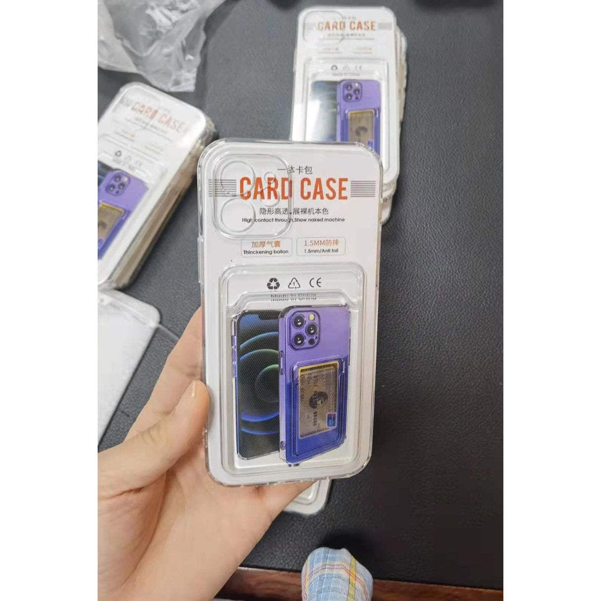 Husa protectie Flippy cu suport card compatibila cu Apple iPhone 12 Mini Transparent - vivimall.ro