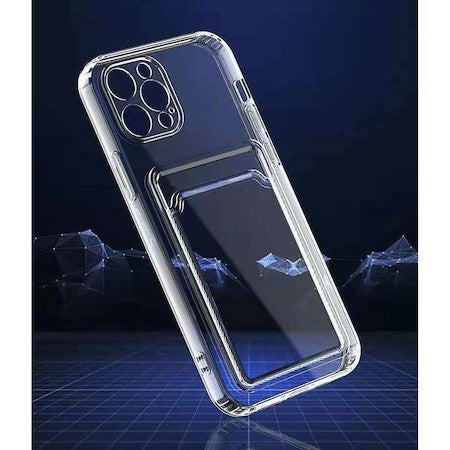 Husa protectie Flippy cu suport card compatibila cu Apple iPhone 12 Transparent - vivimall.ro