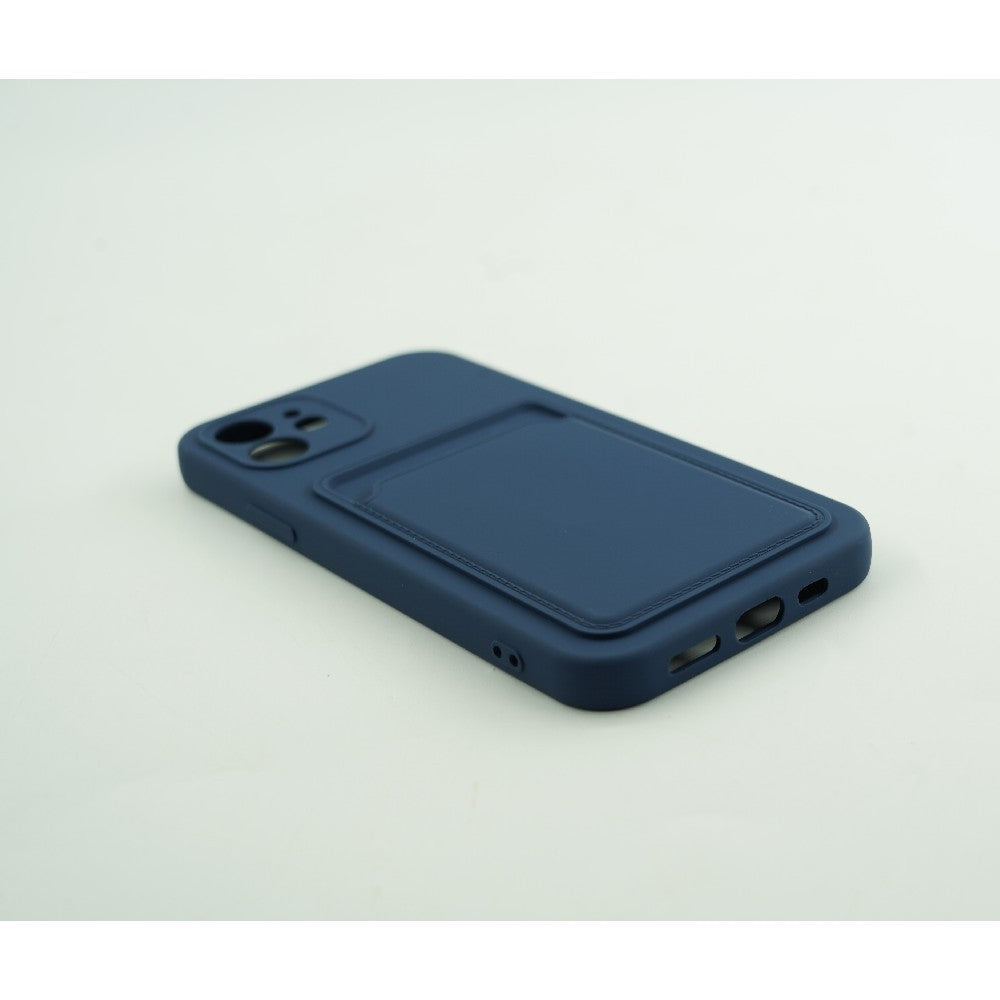 Husa protectie Flippy cu suport card compatibila cu Apple iPhone 12 Mini Albastru inchis - vivimall.ro