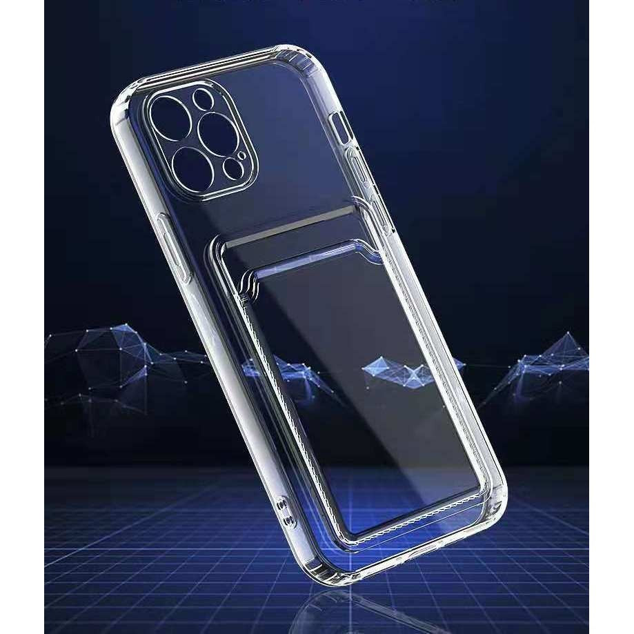 Husa protectie Flippy cu suport card compatibila cu Samsung Galaxy A02S Transparent - vivimall.ro