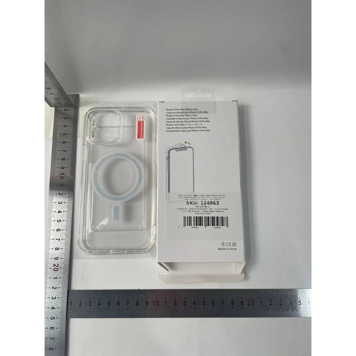 Husa protectie Flippy pentru Apple iPhone 14 Pro Max, MagSafe Silicone, Protectie si folie camera inclusa, protectie camera, Transparent - vivimall.ro