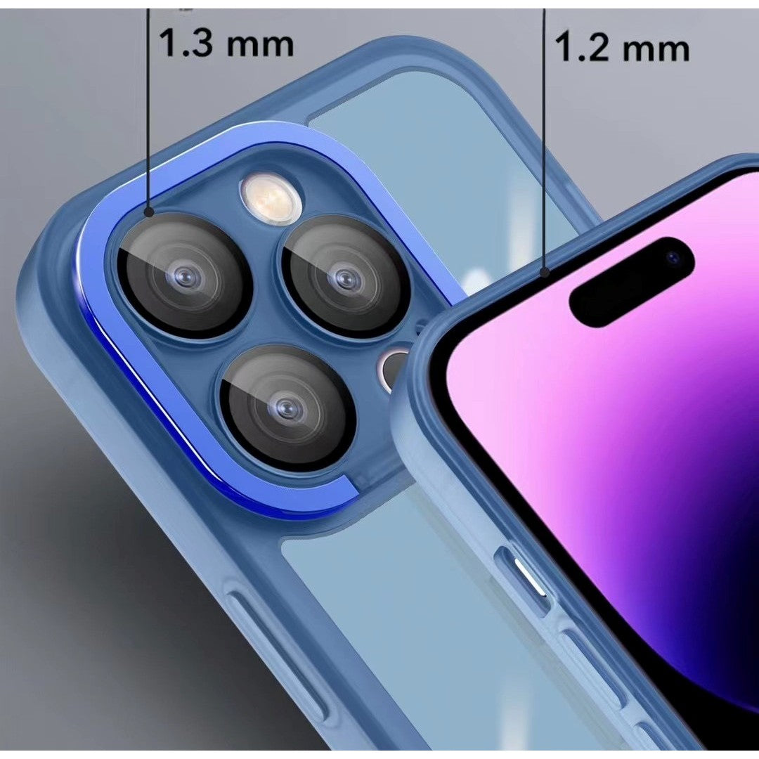 Husa protectie Flippy pentru Samsung A03S (164) Electroplated cu suport pentru camera, 1.5 mm grosime, protectie camera, Albastru - vivimall.ro