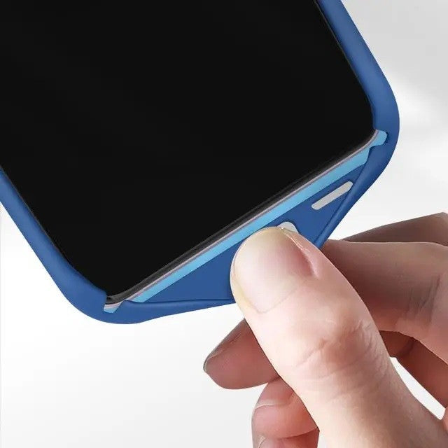 Husa protectie Flippy pentru Samsung S21 FE Liquid Silicone Albastru Inchis - vivimall.ro